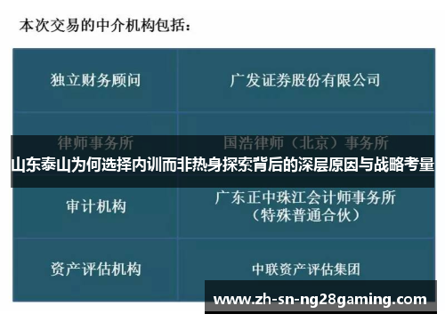 山东泰山为何选择内训而非热身探索背后的深层原因与战略考量