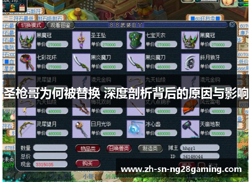 圣枪哥为何被替换 深度剖析背后的原因与影响